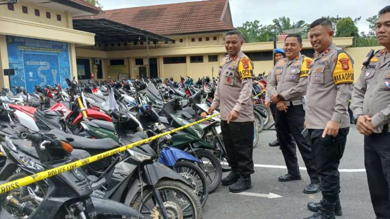 Razia Balap Liar, Satlantas Polres OKU Timur Amankan 132 Unit Sepeda Motor