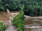 Jembatan Gantung di Desa Negeri Sakti Ambruk dan Nyaris Putus, Motor Dinas Hanyut