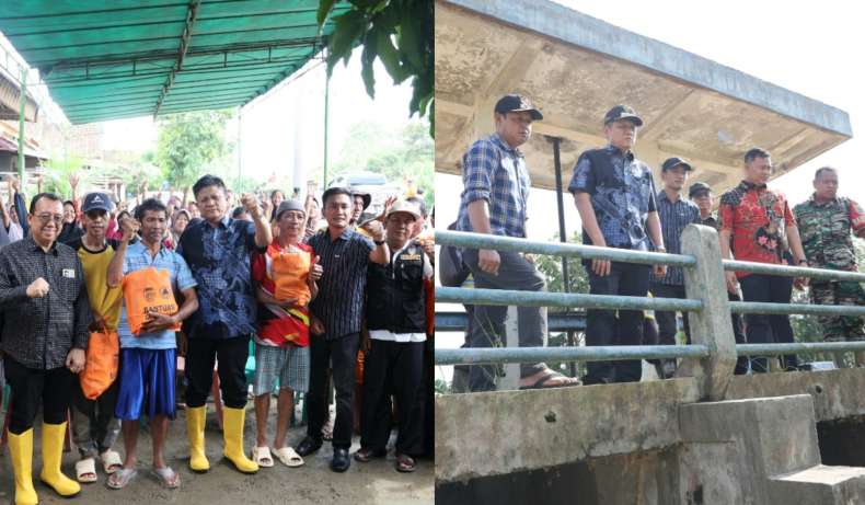 Tinjau Banjir, Enos-Yudha Berikan Bantuan Logistik dan Cek Aliran Sungai