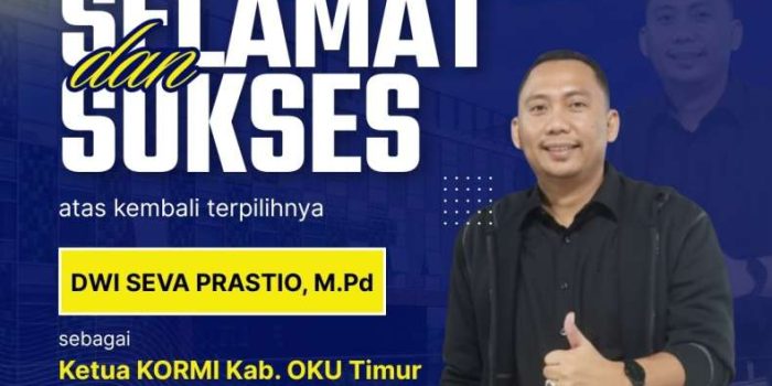 Dwi Seva Prastio Kembali Pimpin KORMI OKU Timur 2026-2030