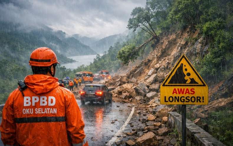 Pemudik Wajib Waspada, Jalur Rawan Longsor di OKU Selatan Saat Mudik