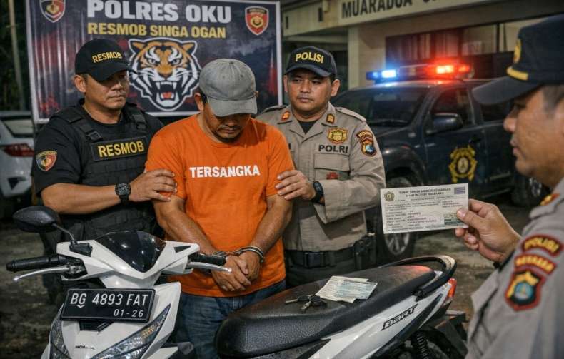 Gelapkan Motor Keponakan, Warga Buay Madang OKU Timur Ditangkap Polisi