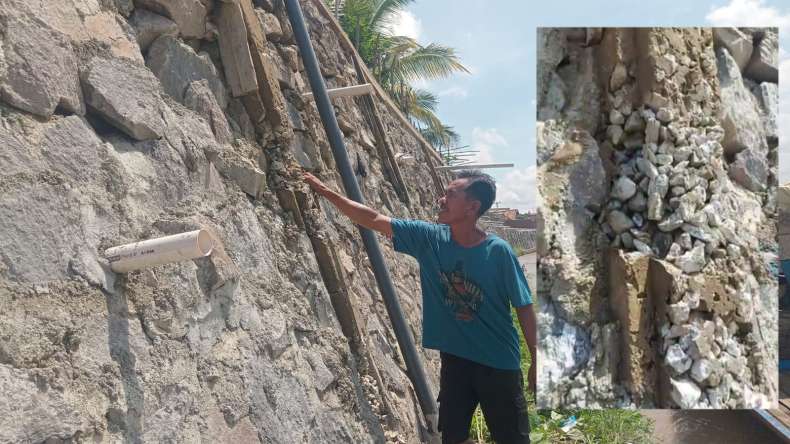 Proyek Talud Rp15 Miliar di OKU Timur Diduga Asal Jadi, Warga: Bisa Rontok Pakai Tangan