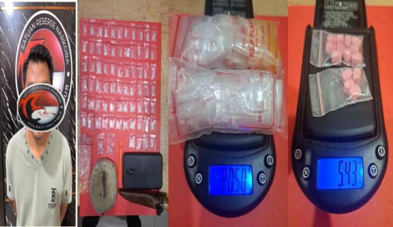 Bandar Narkoba di Madang Suku II OKU Timur Dibekuk, Polisi Amankan 70 Paket Sabu dan 14 Butir Ekstasi